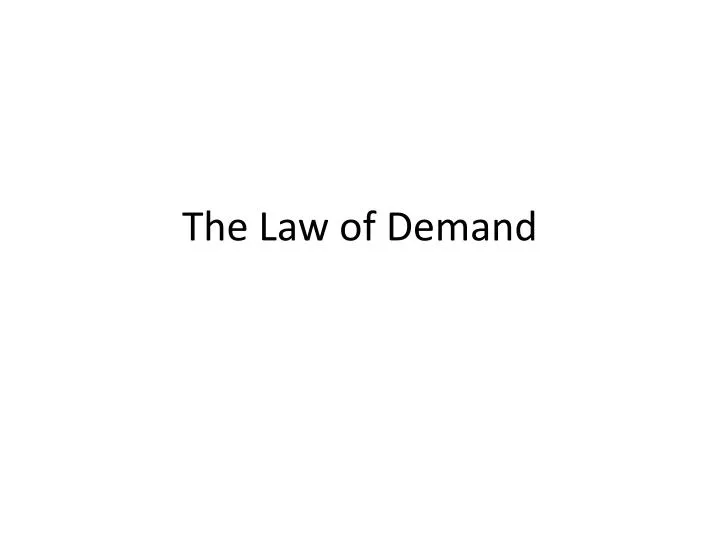 the law of demand