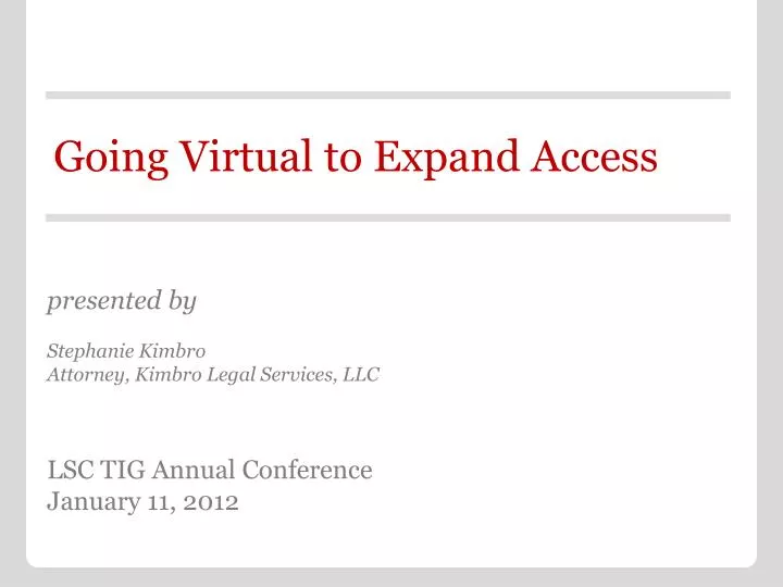 going virtual to expand access