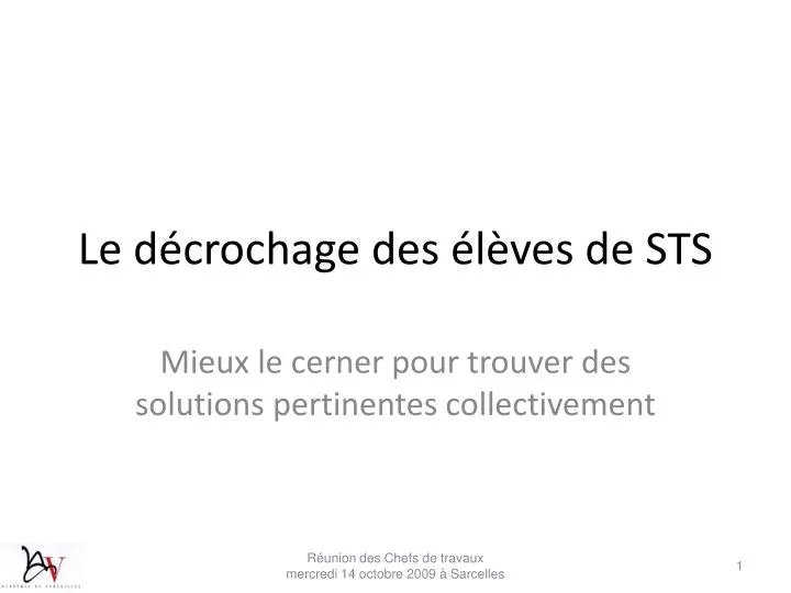 le d crochage des l ves de sts