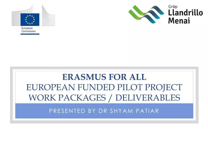 erasmus for all european funded pilot project work packages deliverables