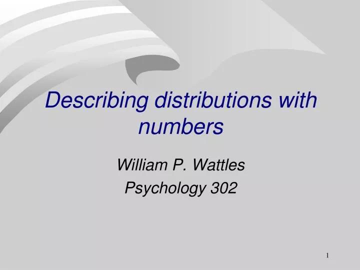 describing distributions with numbers