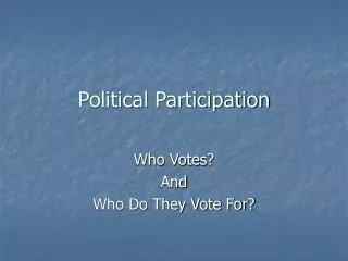 Political Participation