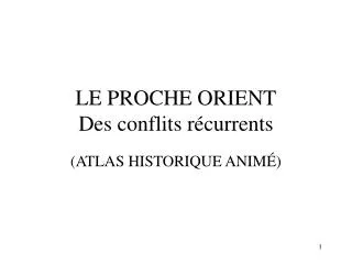 le proche orient des conflits r currents