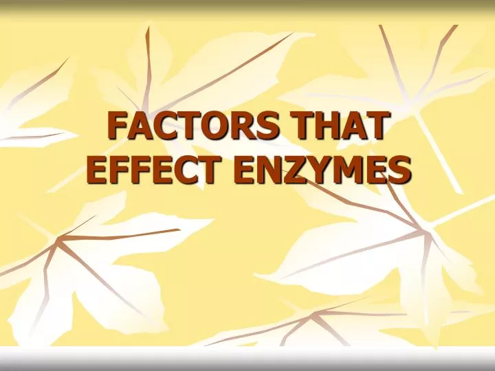 factors that effect enzymes