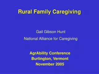 Rural Family Caregiving