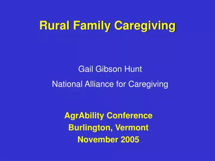 rural family caregiving
