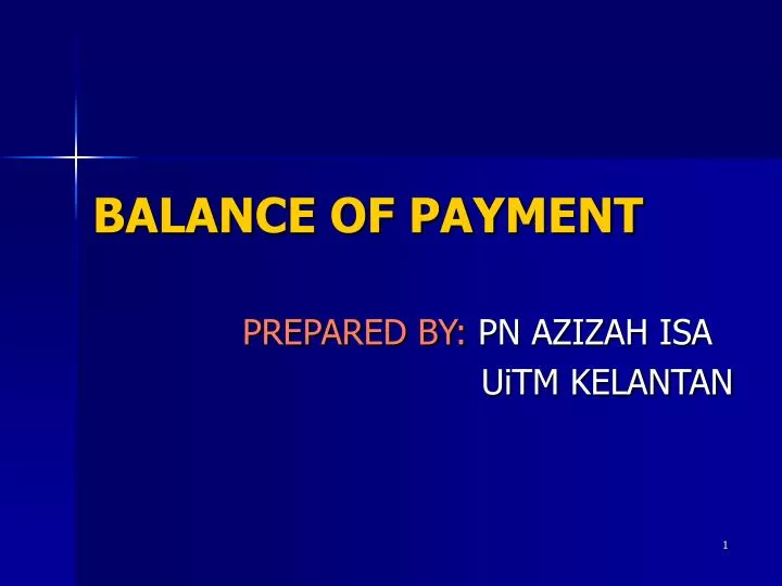 balance of payment
