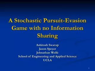 A Stochastic Pursuit-Evasion Game with no Information Sharing