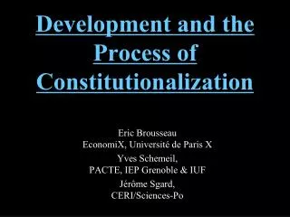 Development and the Process of Constitutionalization