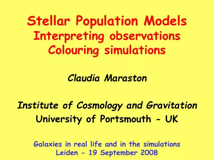 claudia maraston institute of cosmology and gravitation university of portsmouth uk