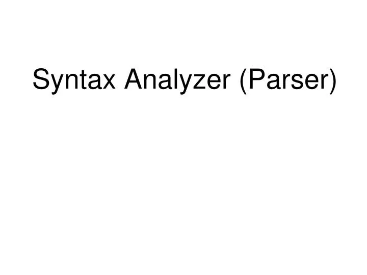 syntax analyzer parser