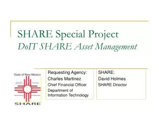 SHARE Special Project DoIT SHARE Asset Management