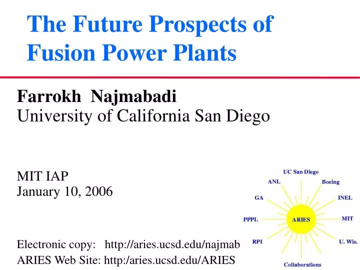 the future prospects of fusion power plants