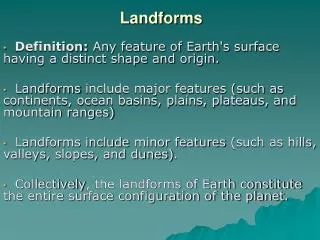 Landforms