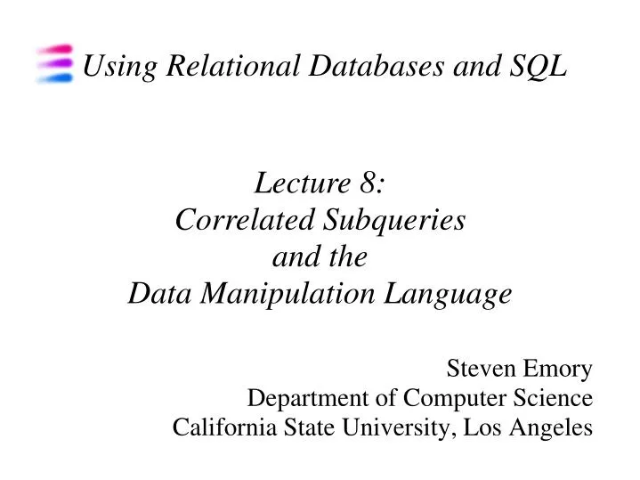 steven emory department of computer science california state university los angeles