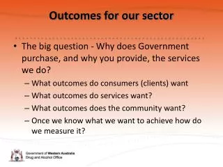 Outcomes for our sector