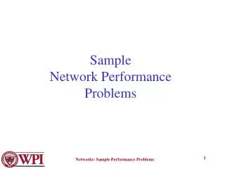 Sample Network Performance Problems