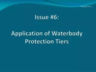Issue #6: Application of Waterbody Protection Tiers