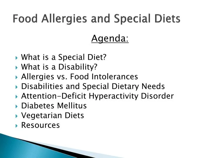 food allergies and special diets
