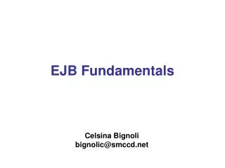 EJB Fundamentals
