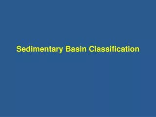 Sedimentary Basin Classification