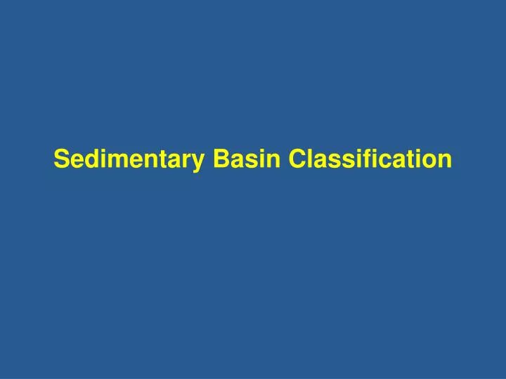 sedimentary basin classification