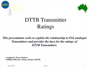 DTTB Transmitter Ratings