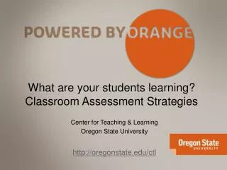 What are your students learning? Classroom Assessment Strategies