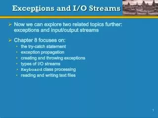 Exceptions and I/O Streams