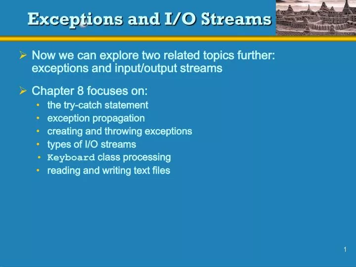 exceptions and i o streams