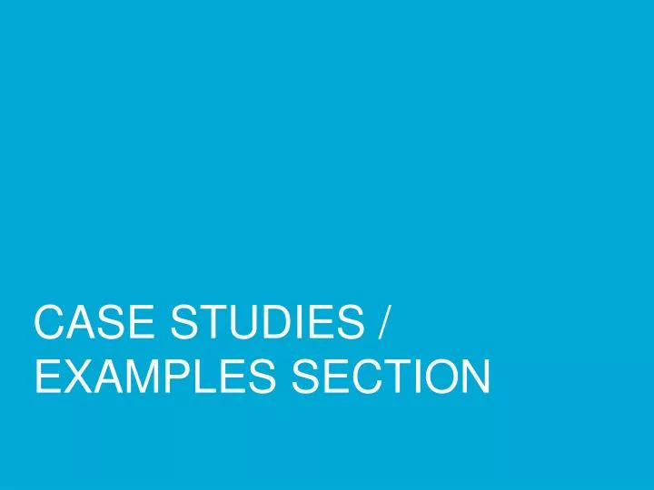 case studies examples section