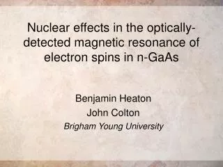 Nuclear effects in the optically-detected magnetic resonance of electron spins in n-GaAs