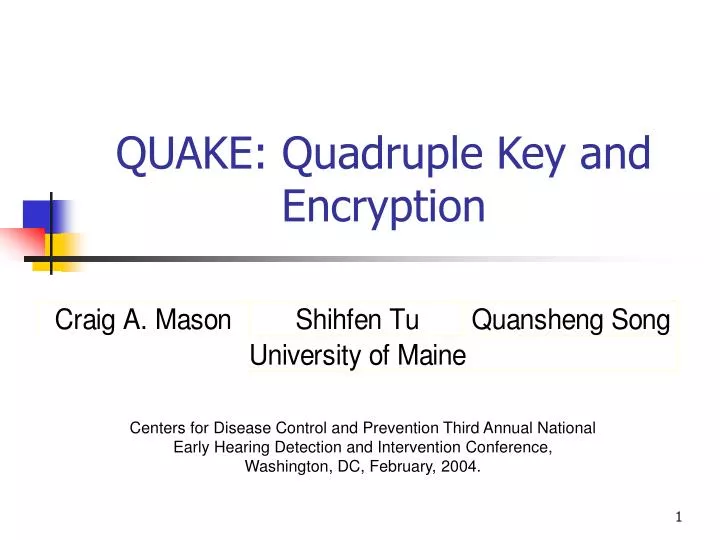quake quadruple key and encryption