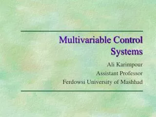 Multivariable Control Systems