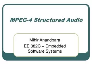 MPEG-4 Structured Audio