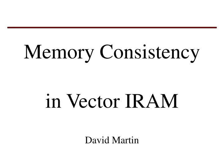 memory consistency in vector iram