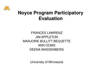 Noyce Program Participatory Evaluation