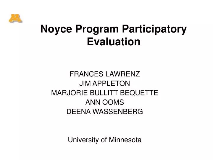 noyce program participatory evaluation