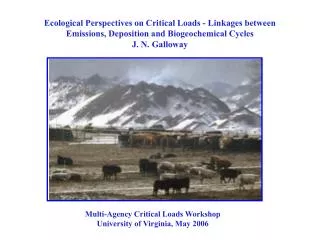 Multi-Agency Critical Loads Workshop University of Virginia, May 2006