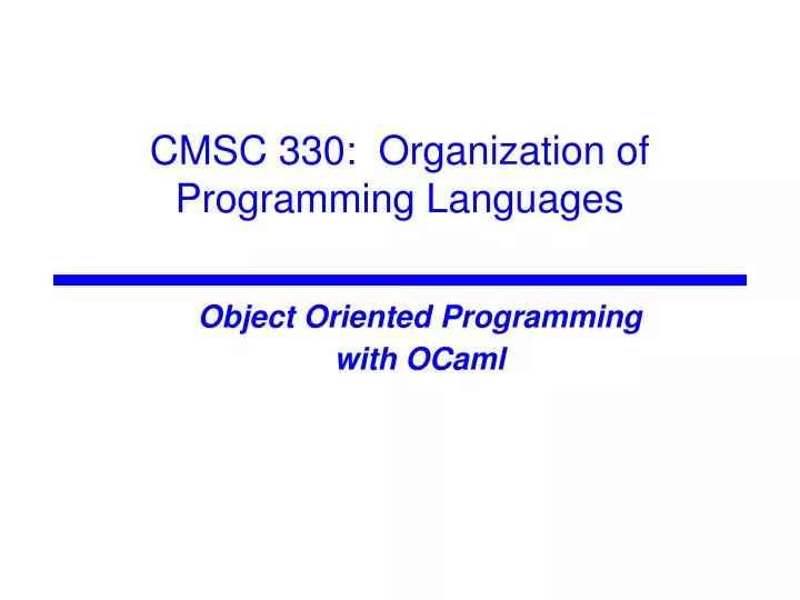 object oriented programming with ocaml