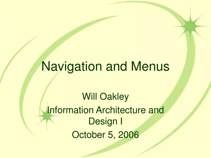 navigation and menus