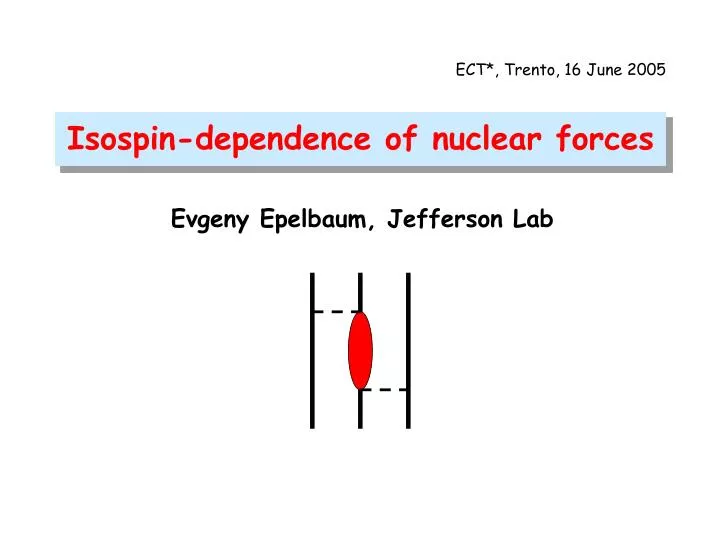 isospin dependence of nuclear forces