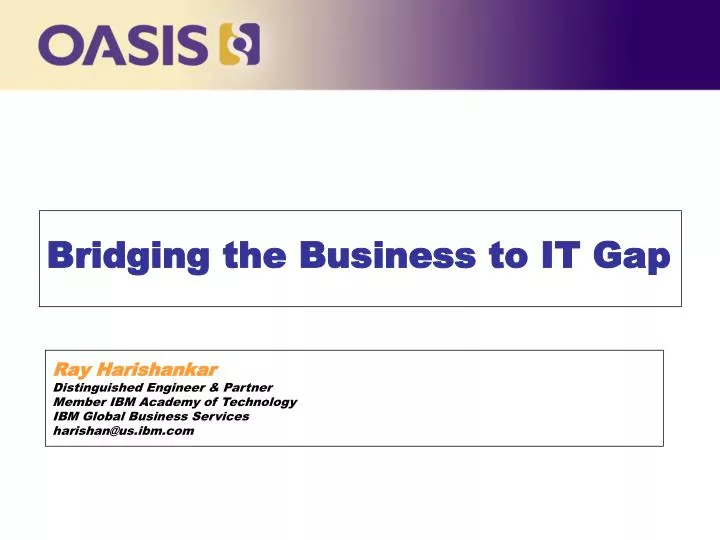 bridging the business to it gap