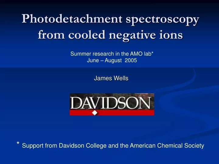 photodetachment spectroscopy from cooled negative ions