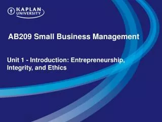 AB209 Small Business Management