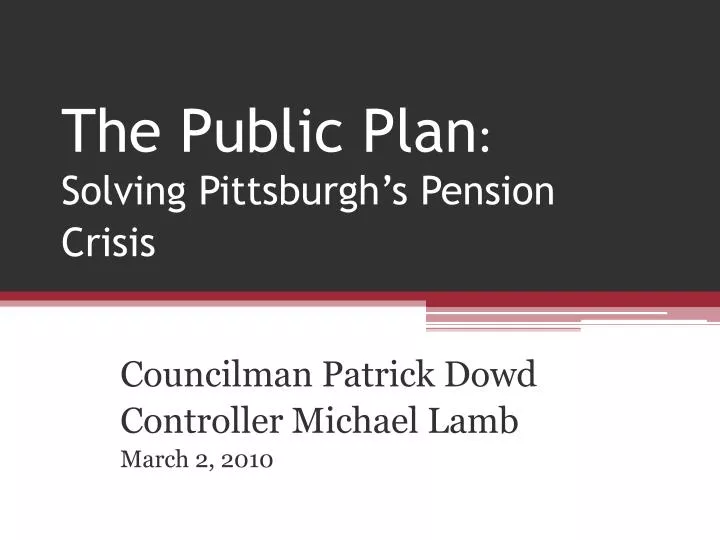 the public plan solving pittsburgh s pension crisis