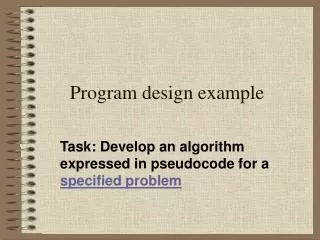 Program design example