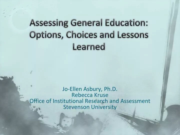 assessing general education options choices and lessons learned