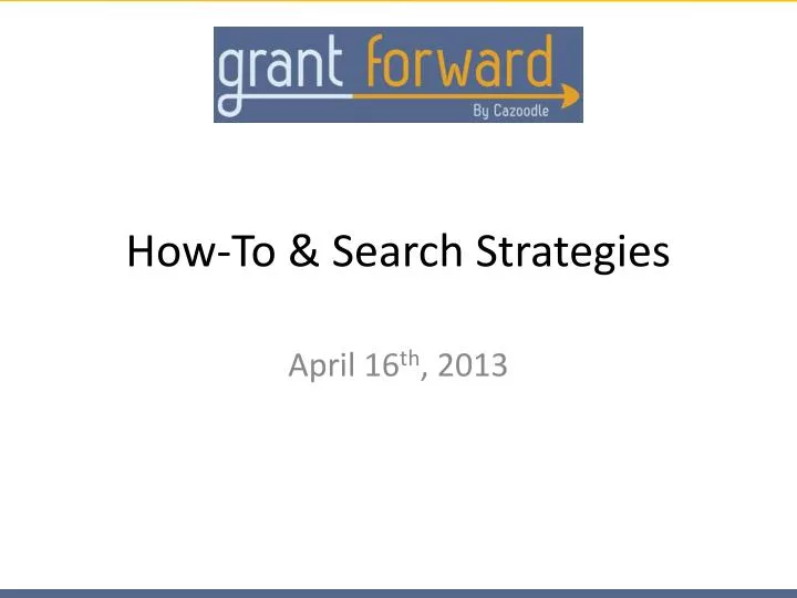 how to search strategies
