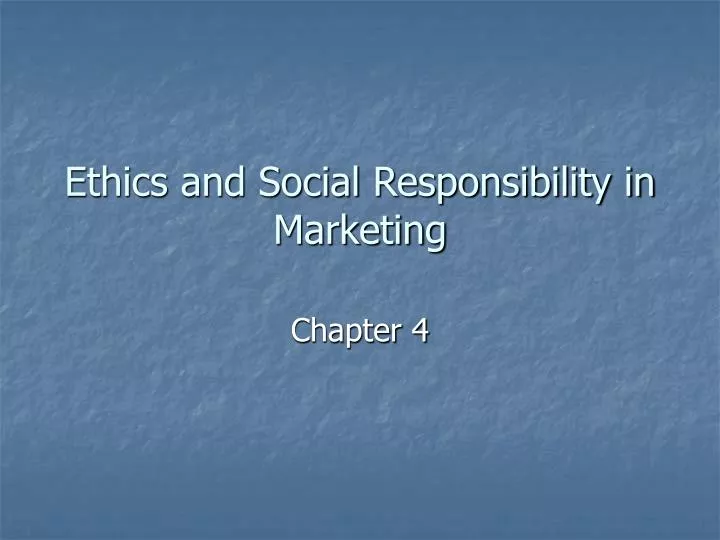 ethics and social responsibility in marketing